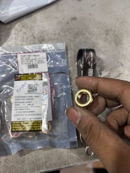 Royal Enfield 550025 – Nut-Main Shaft (M12 X 1.25 Nylock) OEM for 500 & 350 UCE / Classic & Bullet Models