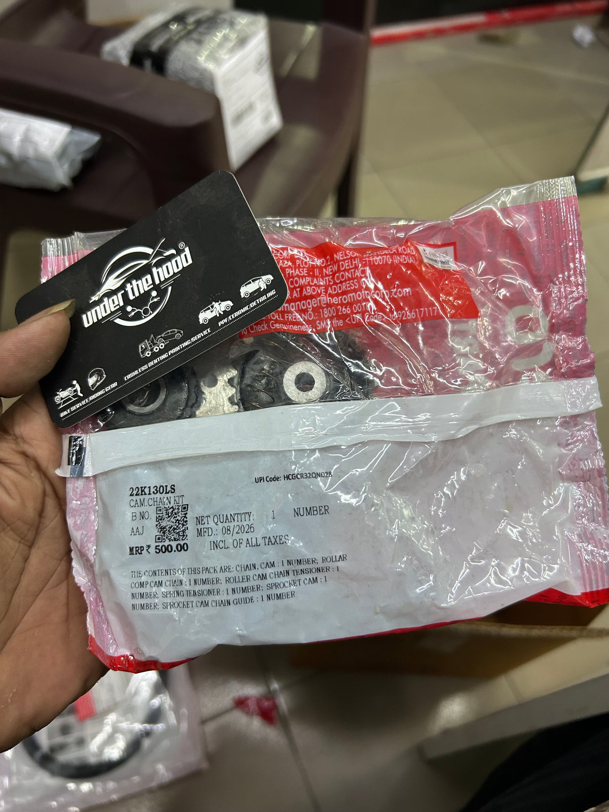 Hero Genuine Cam Chain Kit / Timing Chain Kit for Splendor Plus, Splendor NXG, Splendor iSmart, HF Deluxe, HF Dawn & Passion Pro – 22K130LS