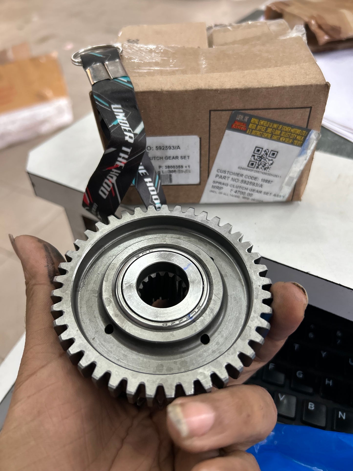 Royal Enfield Sprag Clutch Gear Set Assembly – Classic 350/500, Electra 350 UCE, Thunderbird 350/500, Bullet 350/500 UCE, Continental GT 535 (OEM 592593/A)