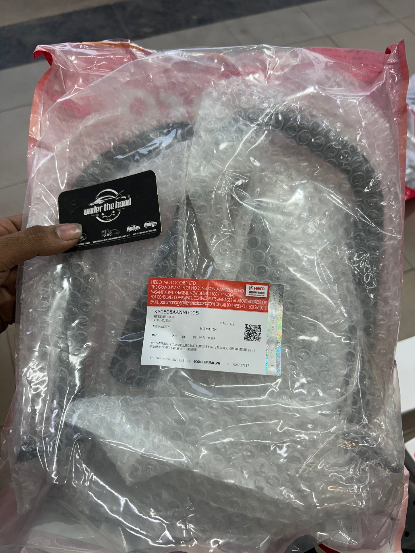 Hero Genuine Engine Guard Kit for Glamour, Passion Pro, Passion Xtec & Super Splendor | RH + LH Guard Set | K50508AANNB00S