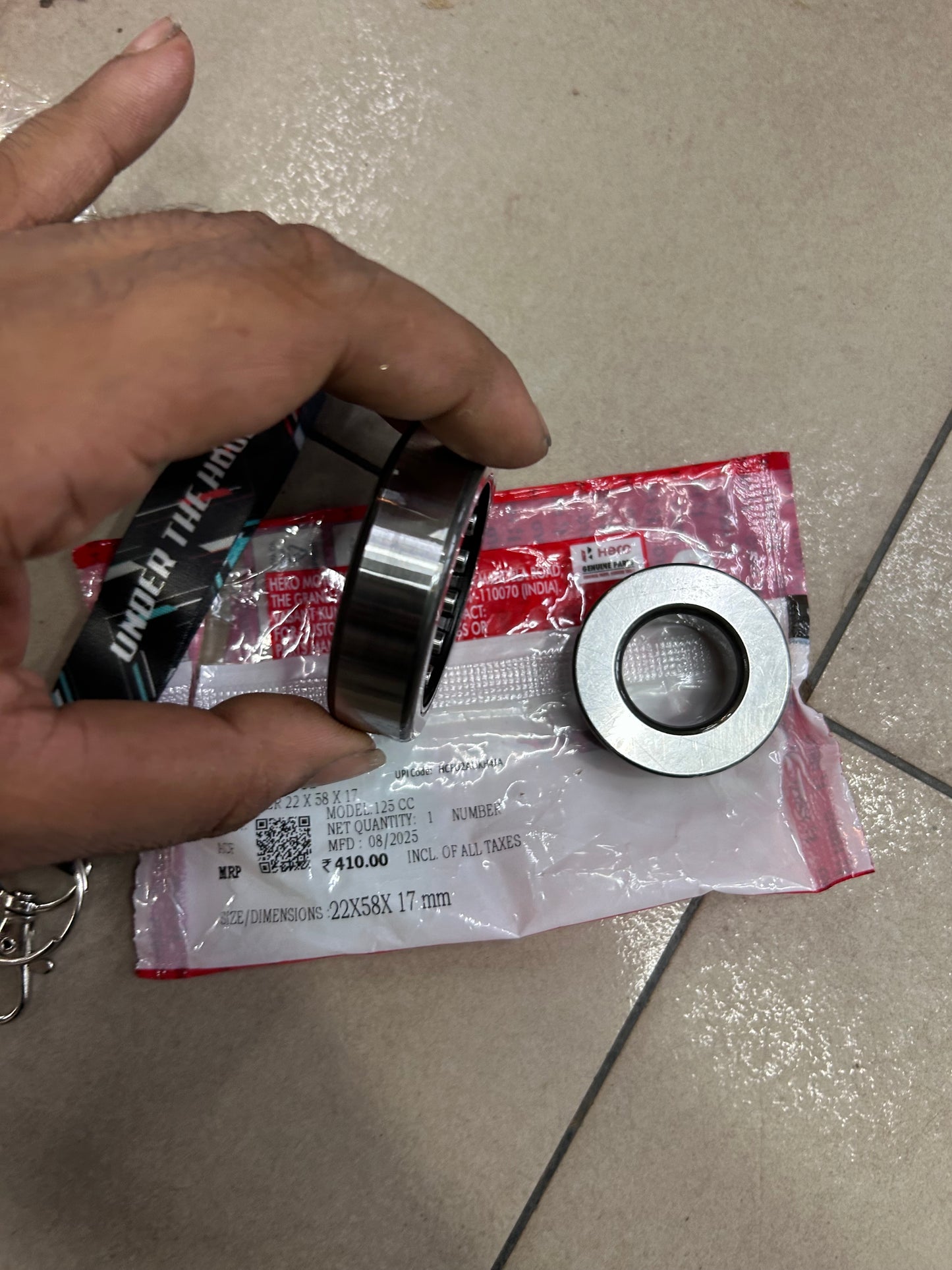 Hero 91001KTC900S Roller Bearing 22×58×17 – Fits Glamour / Super Splendor