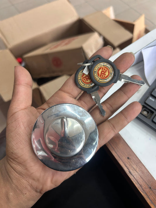 Royal Enfield 597128 Fuel Tank Cap with Key – UCE Bullet & Electra Only
