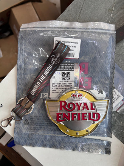 Royal Enfield RAK00650/A – OEM 3D Chrome Fuel Tank Badge (Right Side) for Classic 350