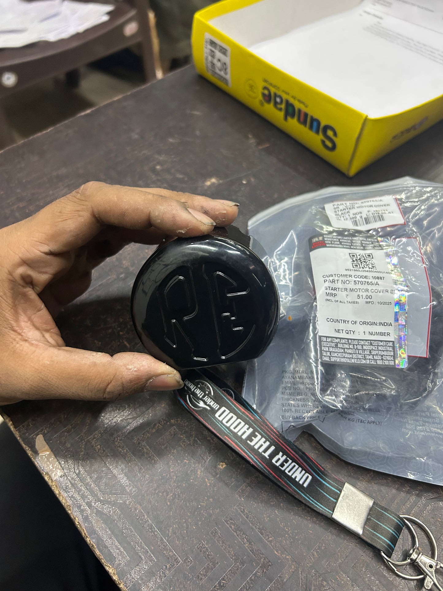 570765/A – Starter Motor Cover (Black) for Classic 350 (UCE) & Thunderbird 350/350X (UCE) – Genuine Royal Enfield