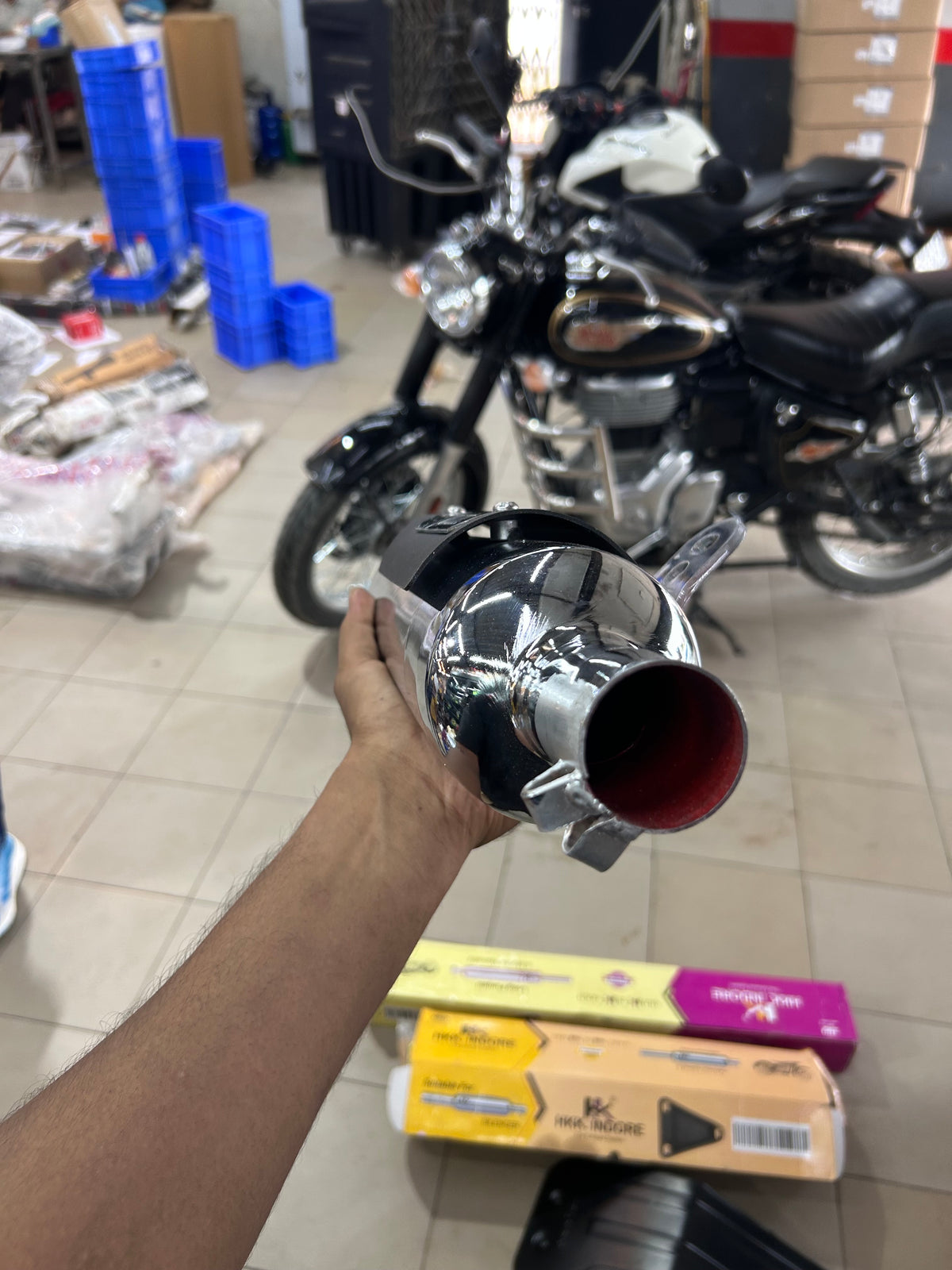 Silmen/Silman Indori Silencer with Plate – Direct Fit for Royal Enfield Meteor 350 & Classic Reborn 350 (J-Series)
