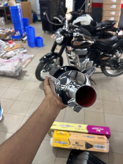 Silmen/Silman Indori Silencer with Plate – Direct Fit for Royal Enfield Meteor 350 & Classic Reborn 350 (J-Series)