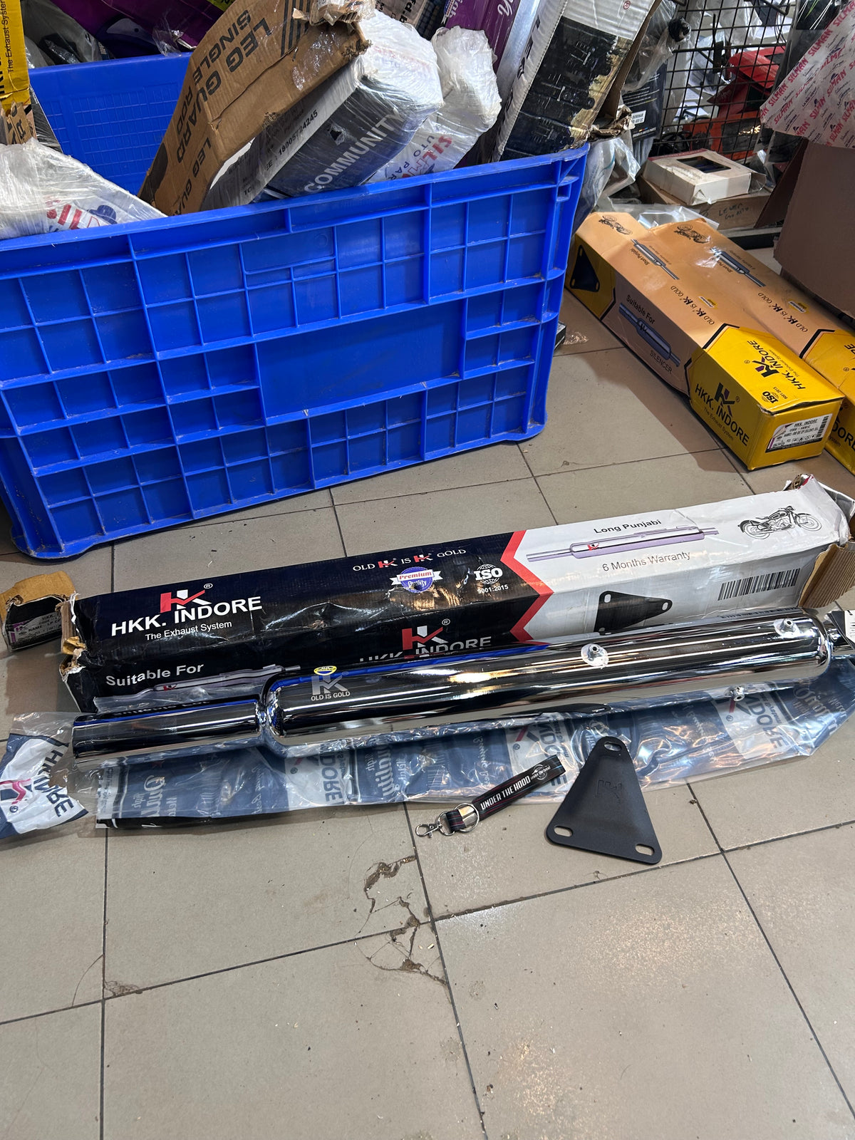 HKK Indore HK17A Long Punjab 63mm Big Mouth Chrome Silencer – Royal Enfield UCE Classic/Bullet/Electra