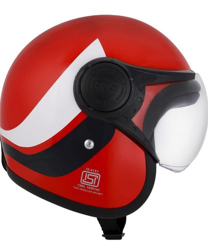 Royal Enfield ISI & DOT Certified Dual Wing 1901 Riding Helmet O F Gloss Red