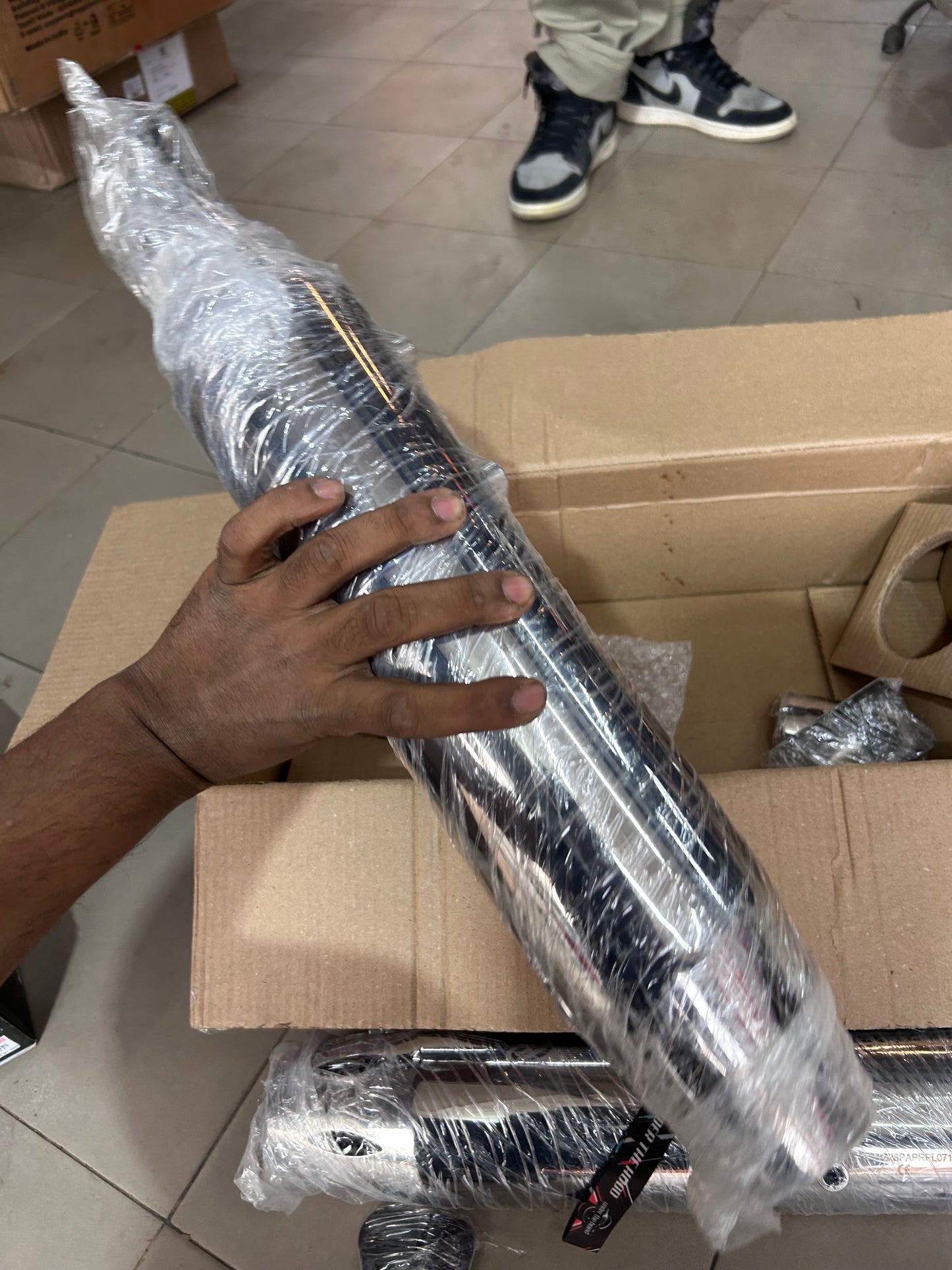 Red Rooster Astral Pro Polish Exhaust for Royal Enfield Super Meteor 650 – SS304, DB Killer, Performance Slip-Ons