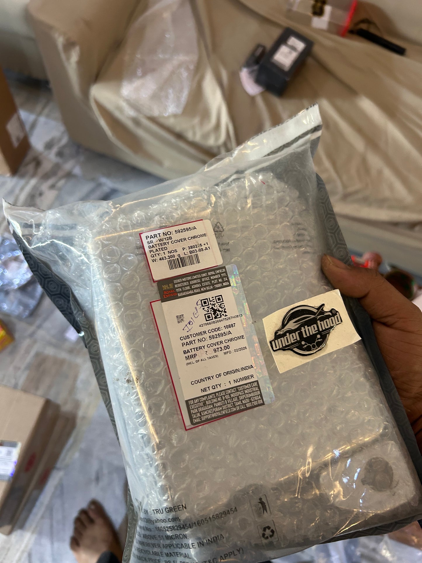Royal Enfield 592595/A Battery Cover Chrome Plated (Genuine OEM) – Classic 500 EFI