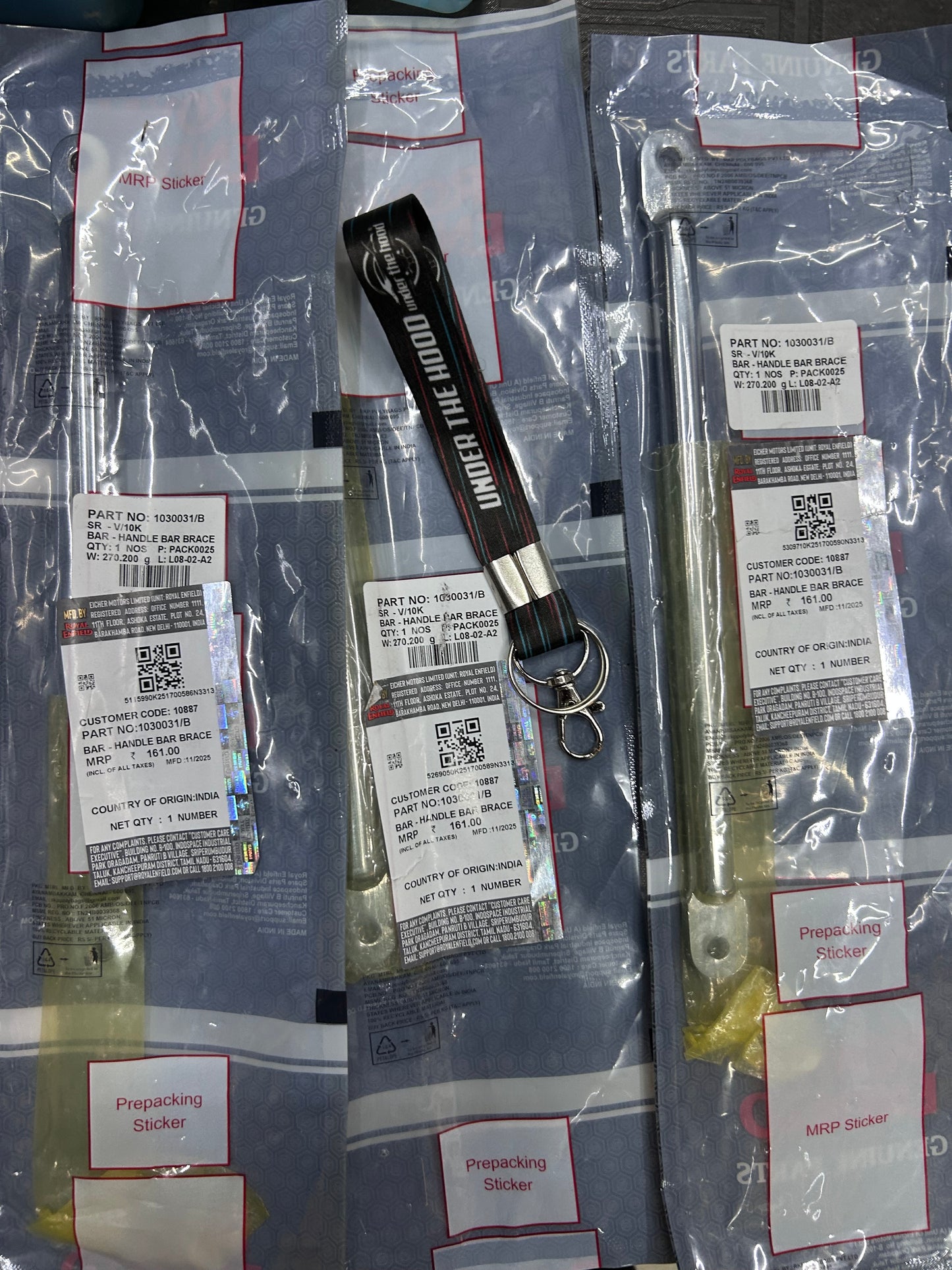 Royal Enfield 1030031/B – Handlebar Brace (Chrome) for 650‑Series