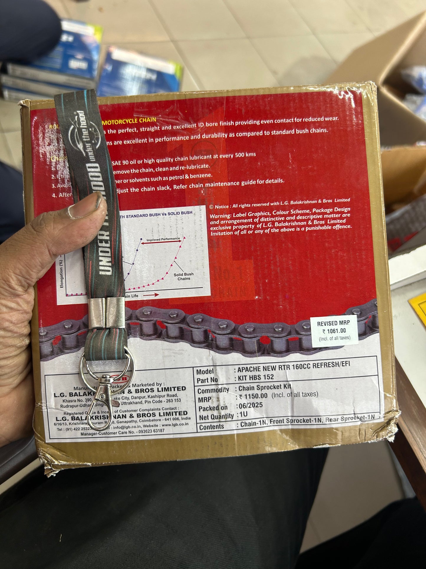 Rolon M-Ring Chain & Sprocket Kit KIT HBS 152 – TVS Apache New RTR 160 (R428HBS 124L, 13T/44T)