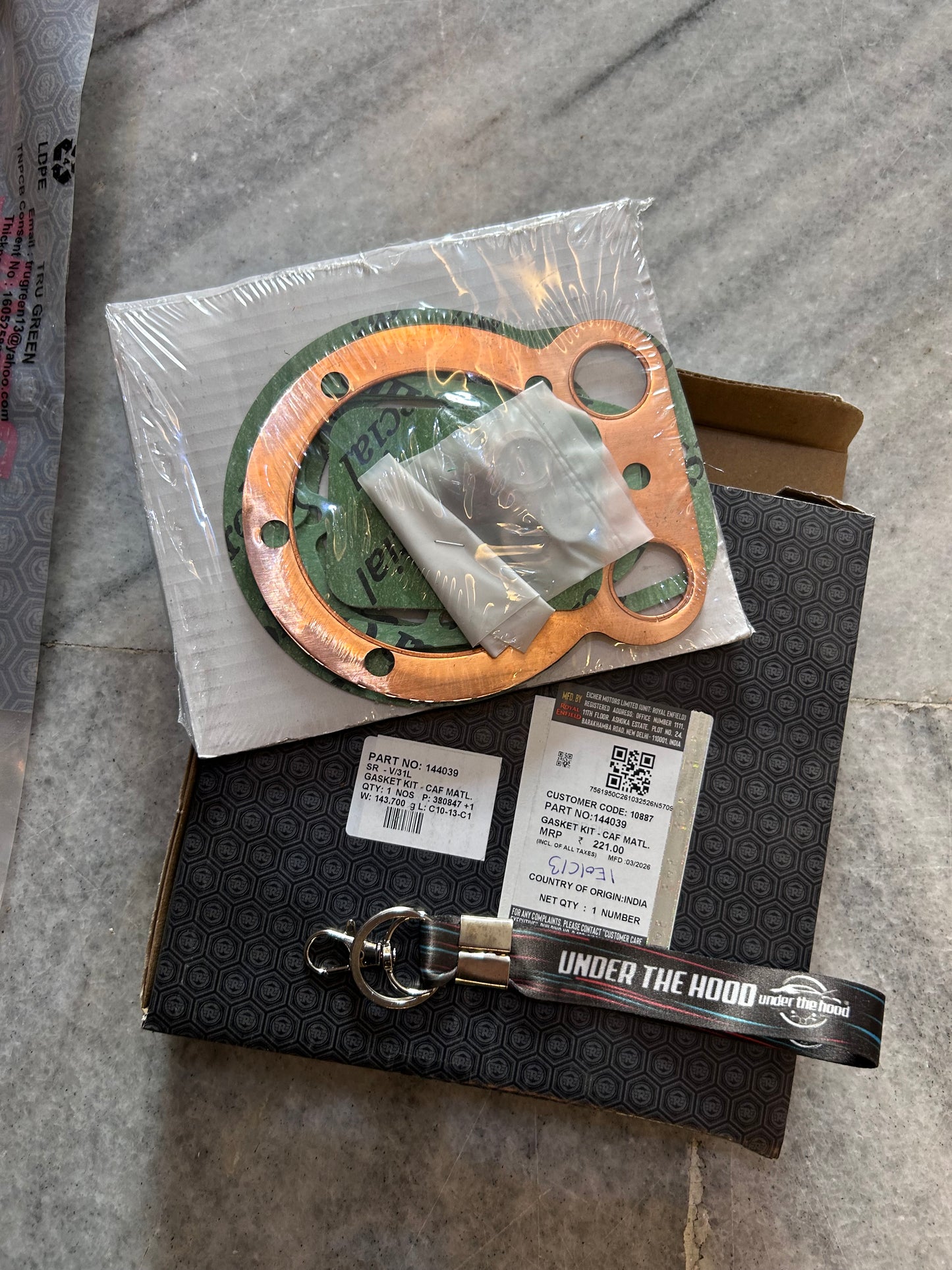Royal Enfield 144039 – Decoke Gasket Kit (CAF Material) – 350cc Cast-Iron Bullet (Std / Deluxe / Machismo / Campus / Electra 4S–5S – Pre-UCE)