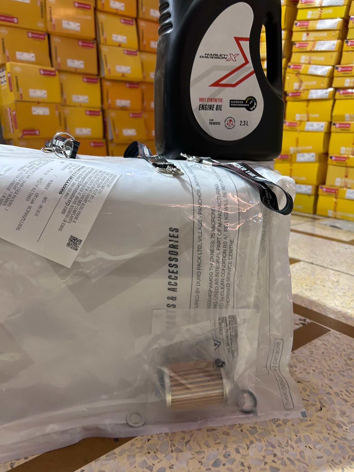 Harley-Davidson X440 / Hero Mavrick 440 Complete Oil Change Kit – Genuine 15W50 MA2 Engine Oil (2.3L) + Hero Oil Filter & Gasket Kit KHDH11113RAAA000S (15410ACA001S)