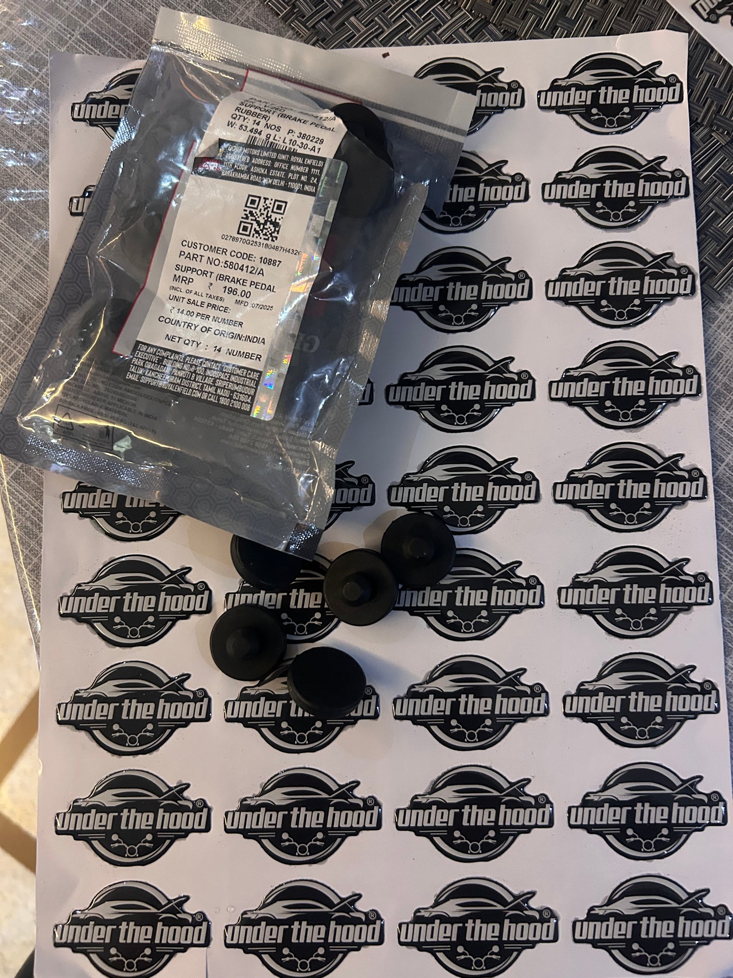 Royal Enfield 580412/A Brake Pedal Rubber Support – OEM Rubber Pad for Rear Brake Pedal (UCE Models Only)