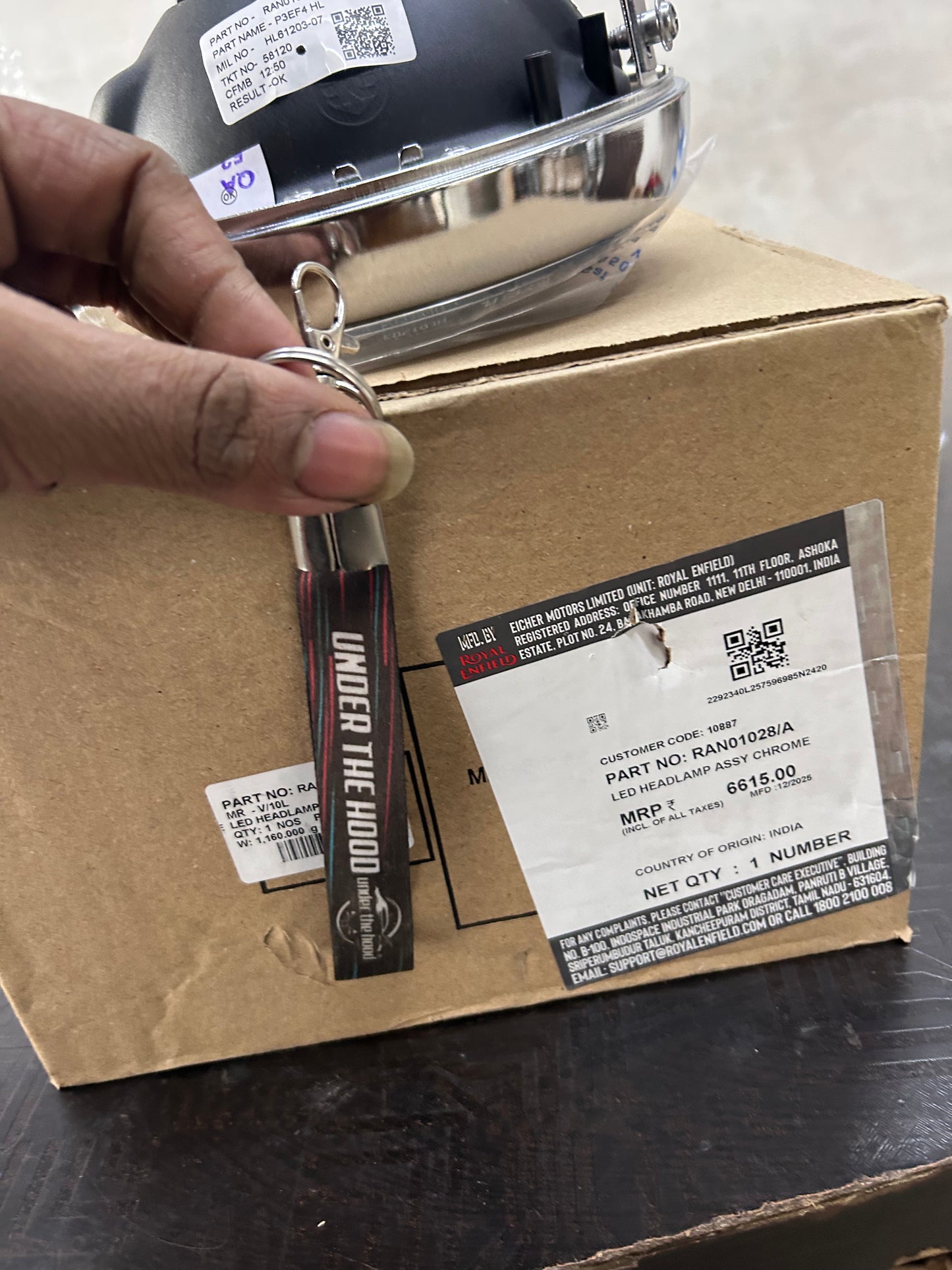 Royal Enfield Bear 650 / Interceptor 650 / Continental GT 650 LED Headlamp Assembly (Chrome) – RAN01028/A (Genuine OEM)