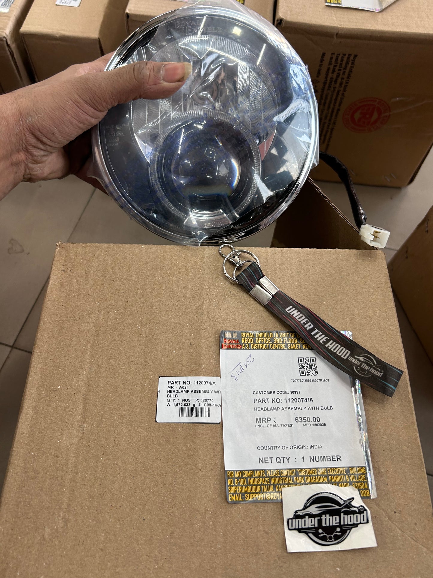 Royal Enfield Headlamp Assembly with Bulb – 1120074/A | OEM Headlamp for Thunderbird-X 350
