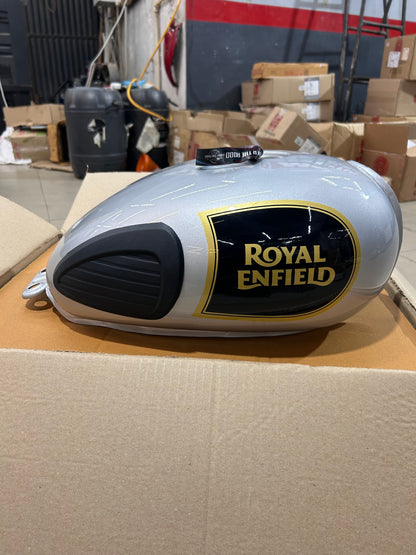 Royal Enfield Classic 350 UCE BS4 Silver Fuel Tank with Sticker – 826070