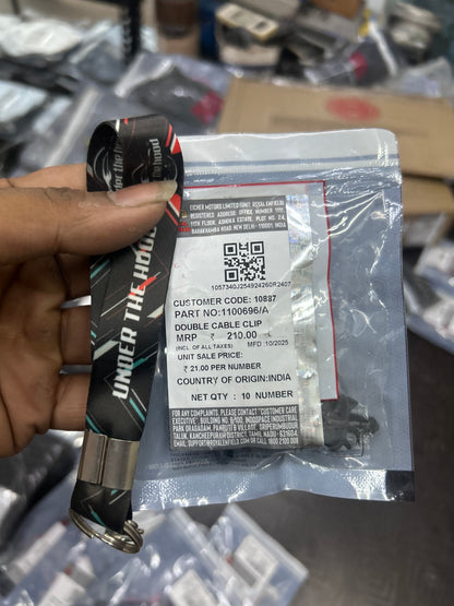 Royal Enfield Double Cable Clip (Brake Hose + ABS Wire Holder) — Himalayan 450, Guerrilla 450, Classic 350 Reborn, Meteor 350, Bullet 350 (J-Series), Super Meteor 650 — 1100696/A | Genuine OE