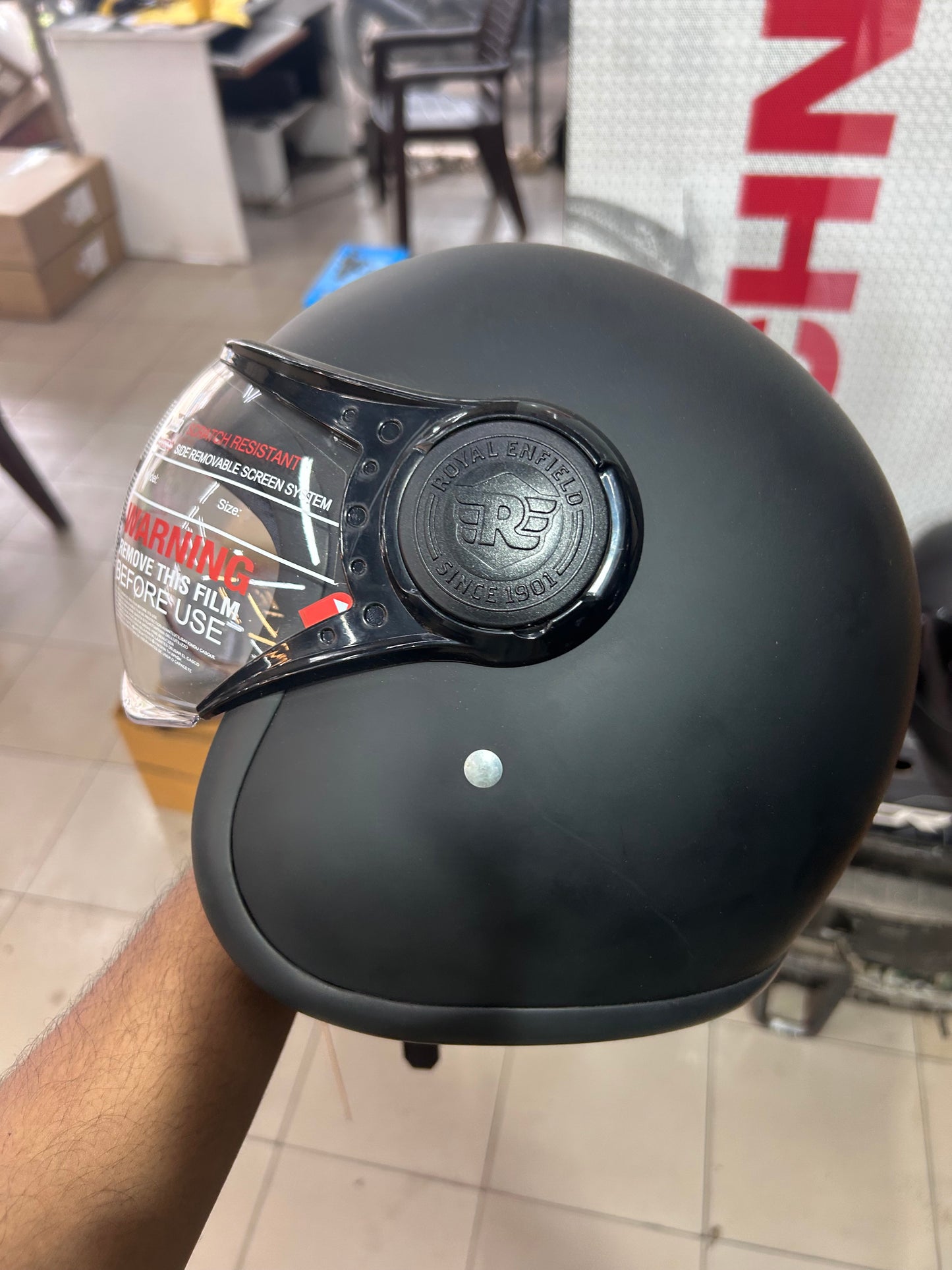 Royal Enfield Jet Helmet – OP MLG Edition – Matt Black – Medium (58cm) – Style HESS22002