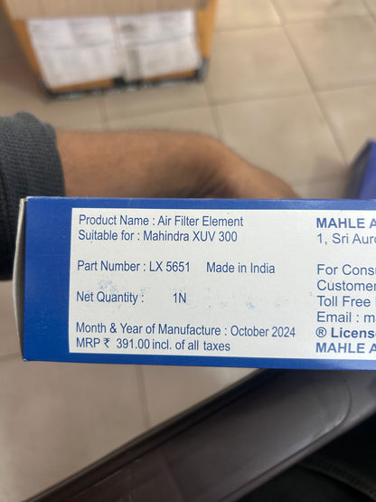 Air Filter for Mahindra XUV300 LX 5651 — Genuine Fit Replacement | Engine Protection