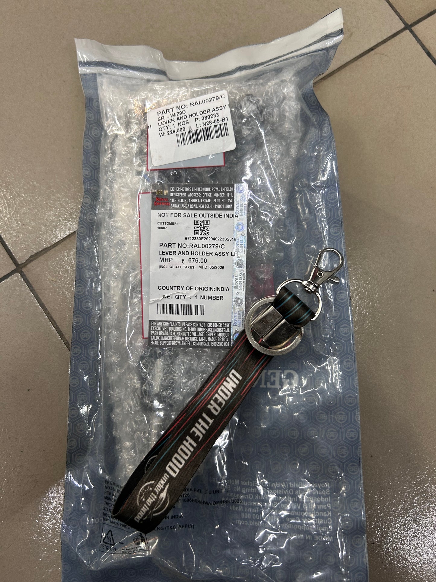 Royal Enfield RAL00279 / RAL00279/C – Genuine Clutch Lever & Holder Assembly LH for Himalayan 411 & Scram 411