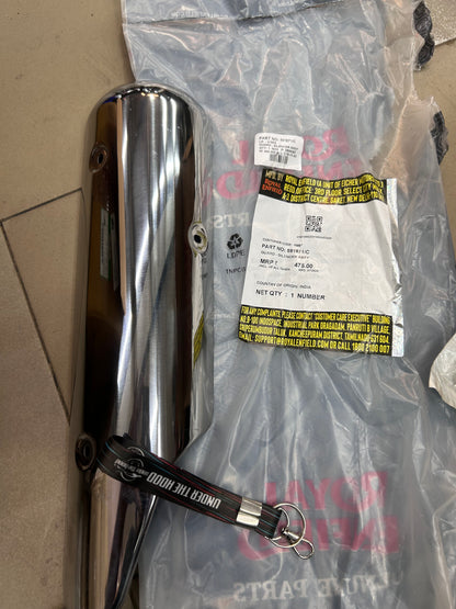 Royal Enfield Silencer Guard Assembly (591871/C) – Classic 350/500 & Bullet 350/500 – OEM Chrome Cover for BS3 & BS4 UCE Models