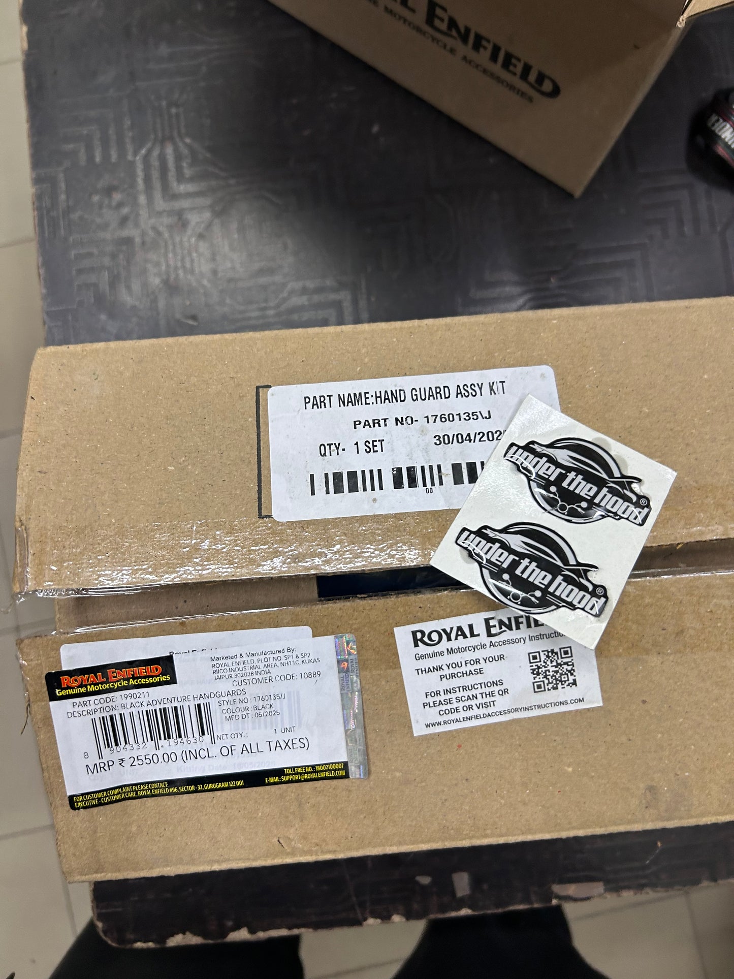 Royal Enfield Black Adventure Handguards 1990211 — OEM Lever Guards for Himalayan & Scram 411