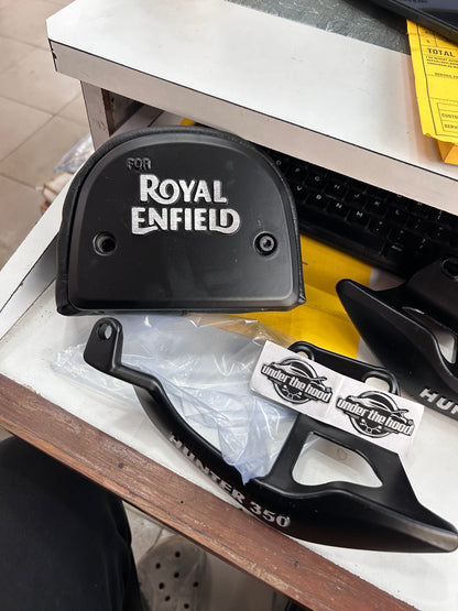 Hunter 350 Backrest with Black Cushion for Hunter 350 Bike Heavy Pillion Back Aluminium Support(Black Pack of 1)