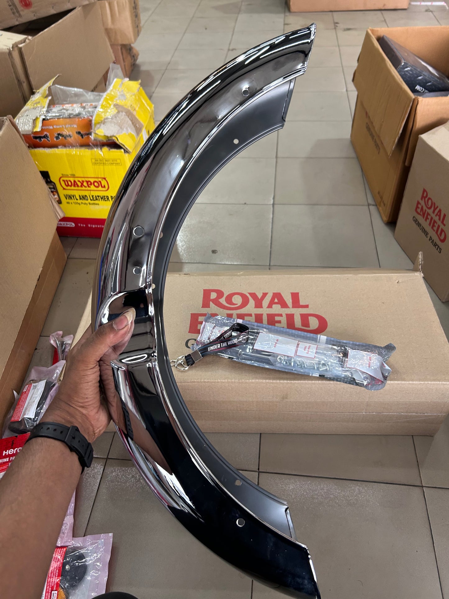 Royal Enfield Old Bullet 350 Plated Front Mudguard Kit Assembly 888494
