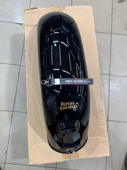 Royal Enfield RAQ00952/A Rear Mudguard with Sticker – Metallic Gloss Black – Bullet 350 Standard Black (J-Series BS6) – Genuine OEM