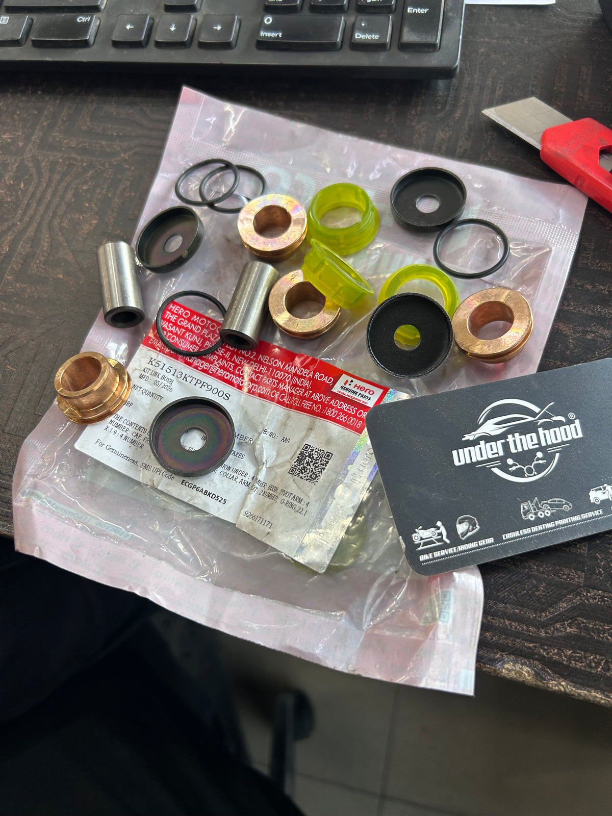 Hero Genuine Duet / Maestro / Pleasure Link Bush Kit | Front Suspension Link Fiber & Metal Bush Kit | K51513KTPF900S
