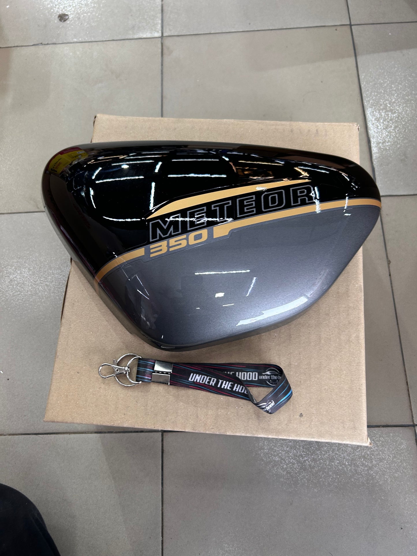 Royal Enfield Meteor 350 Supernova Black LH Outer Cover with Sticker Halcyon Black RAV02810/A