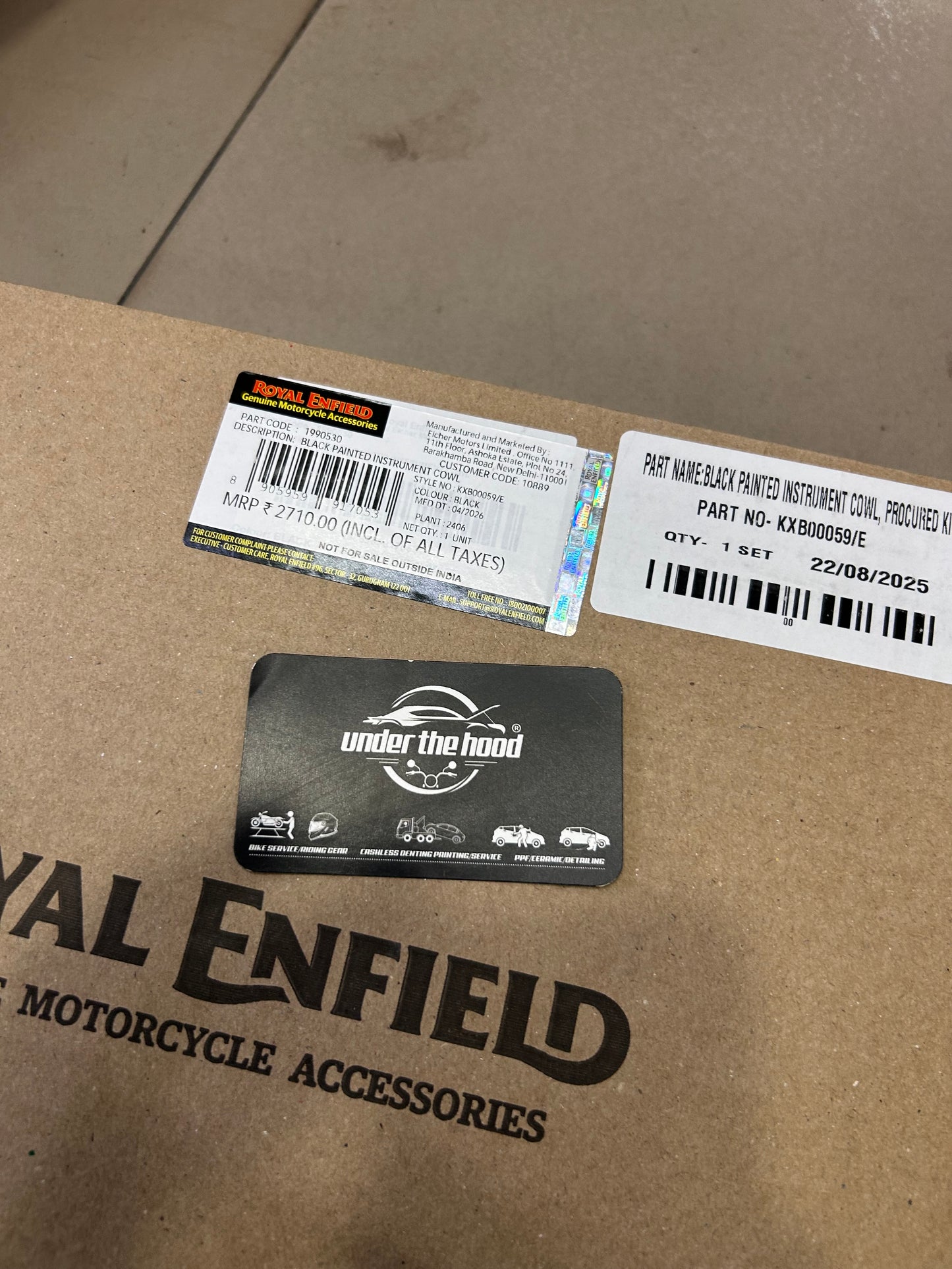 Royal Enfield 1990530 Black Painted Instrument Cowl — OEM Windshield / Flyscreen for Bear 650