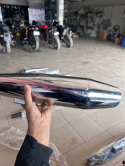 SILMEN  Dolphin Exhaust for All ROYAL ENFIELD Models GLASS WOOL