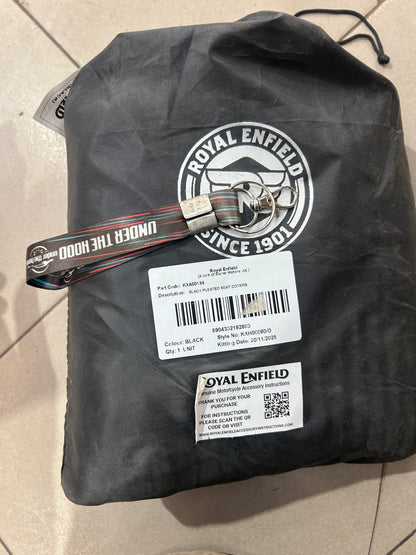 Royal Enfield Black Pleated Seat Cover KXA00134 — OEM Seat Cover for Meteor 350