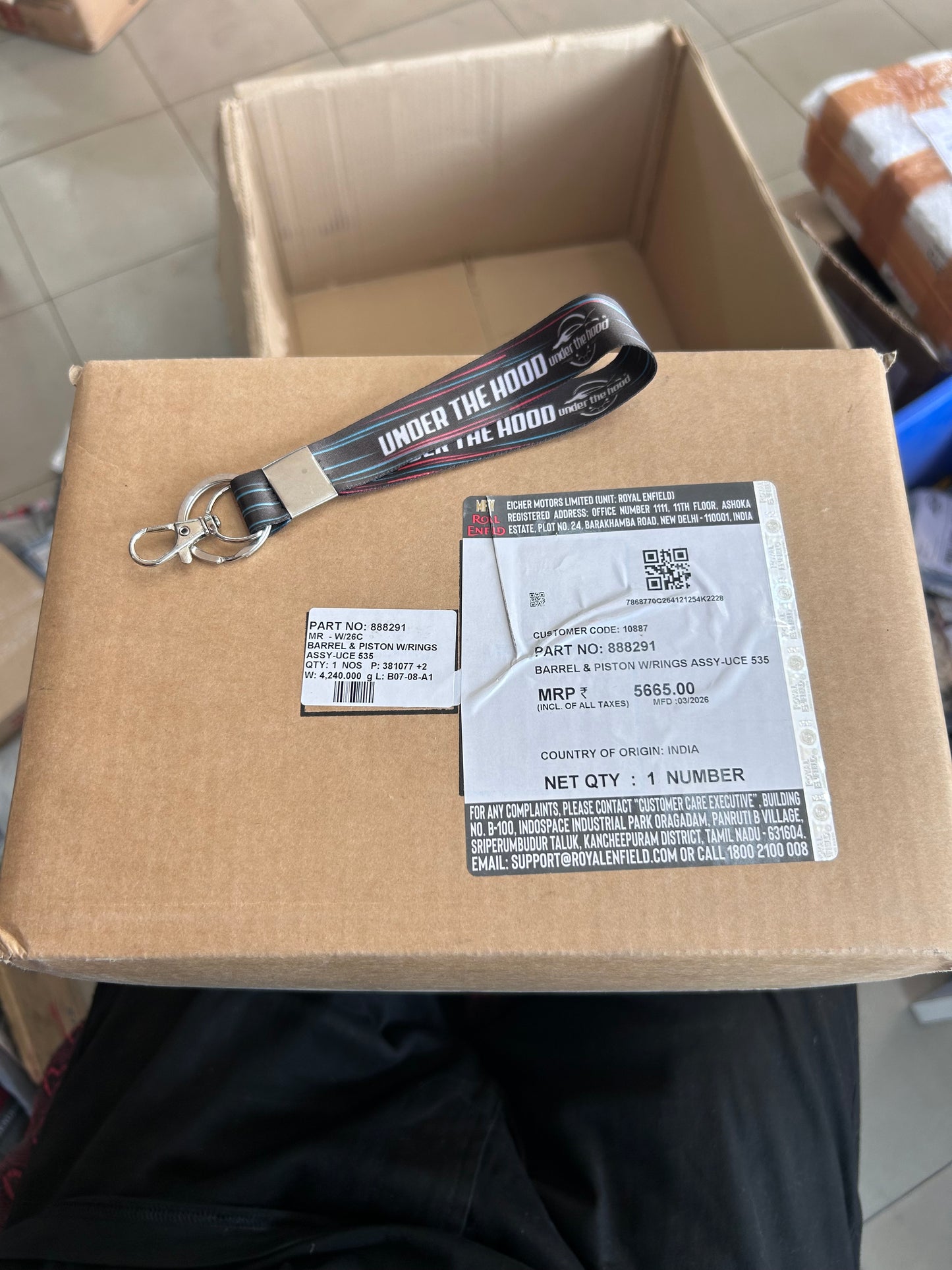 Royal Enfield 888291 — Barrel & Piston with Rings Assembly – UCE 535 for Continental GT 535 (UCE 535) — Genuine OEM