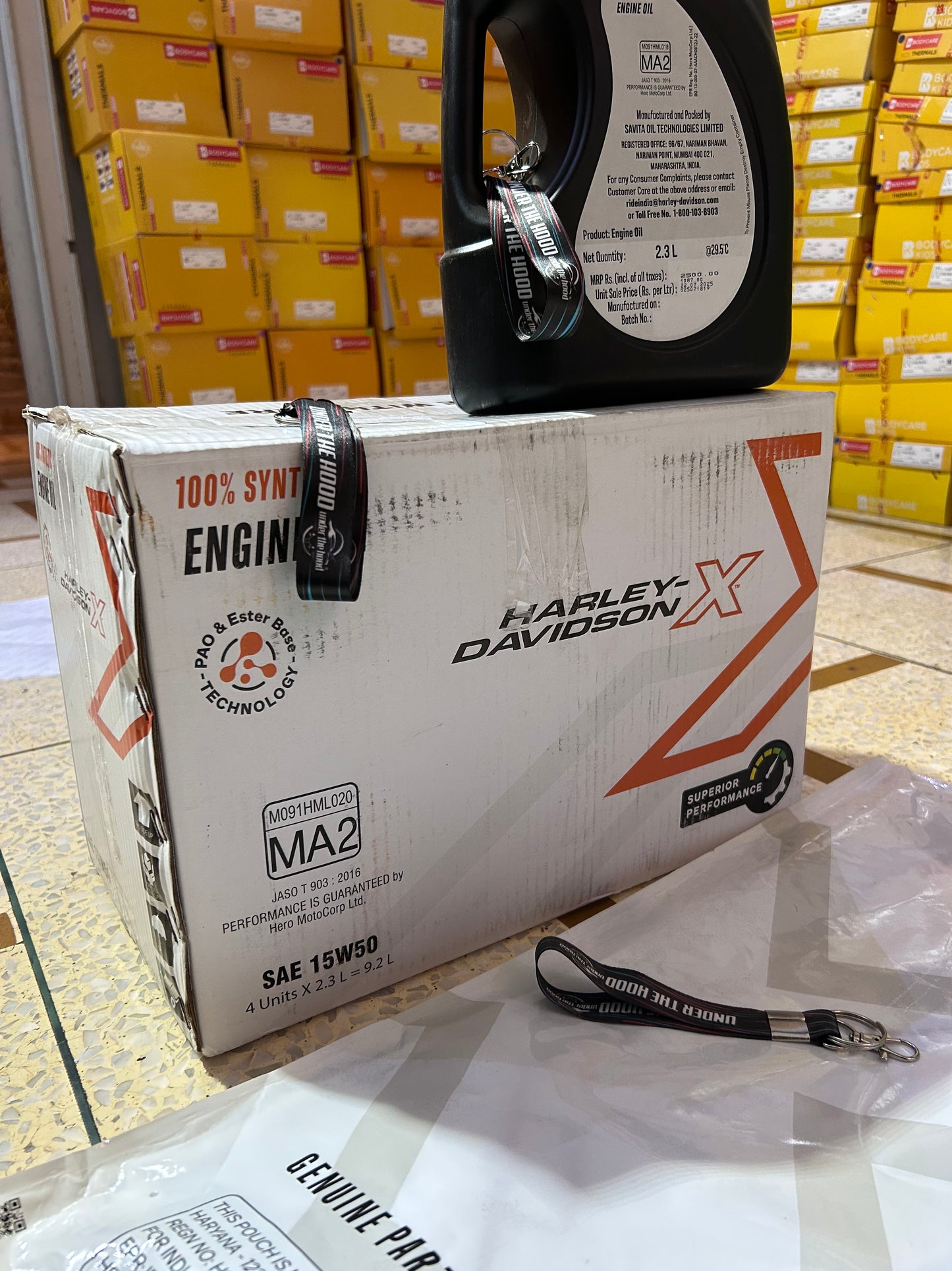 Harley-Davidson X440 / Hero Mavrick 440 Complete Oil Change Kit – Genuine 15W50 MA2 Engine Oil (2.3L) + Hero Oil Filter & Gasket Kit KHDH11113RAAA000S (15410ACA001S)