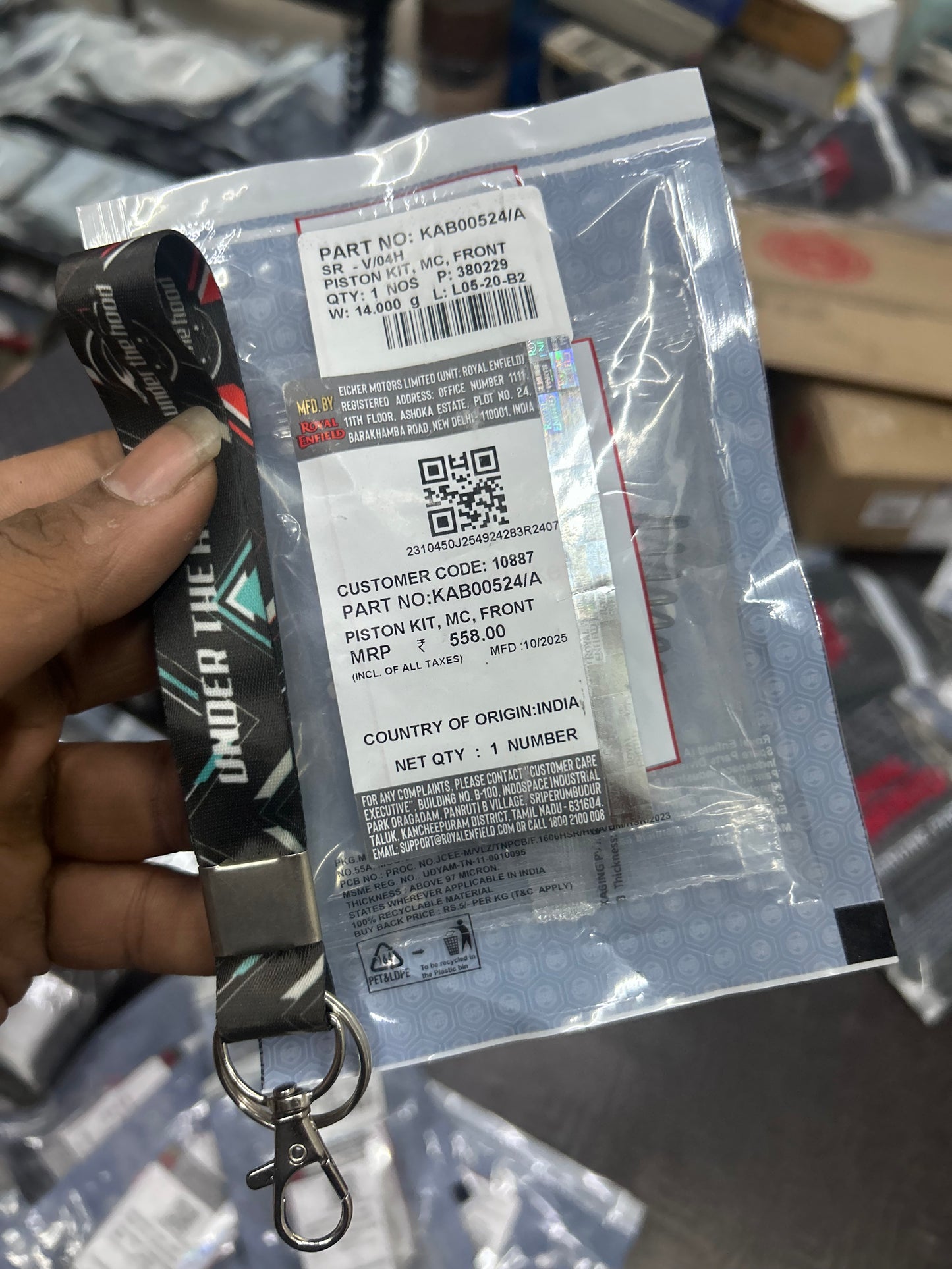 Royal Enfield Front Master Cylinder Piston Kit — Himalayan 450, Guerrilla 450 & Super Meteor 650 (OE) — KAB00524/A