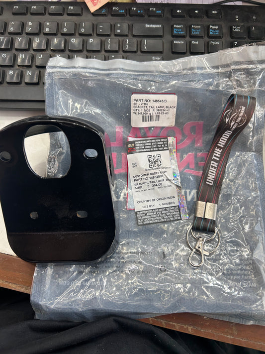 148545/D – Bracket, Tail Lamp, Black for Royal Enfield Interceptor 650 & Continental GT 650 (replaces 148545/B & 148545/C) – Genuine OEM Rear Fender Mount