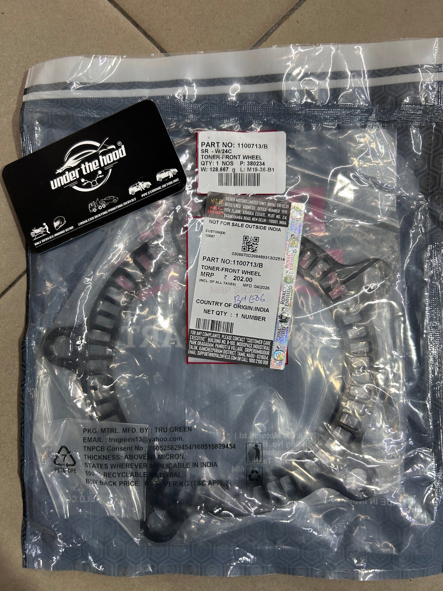 Royal Enfield Front ABS Tone Ring 1100713/B for Classic 350 Reborn, Bullet 350, Meteor 350 & Hunter 350