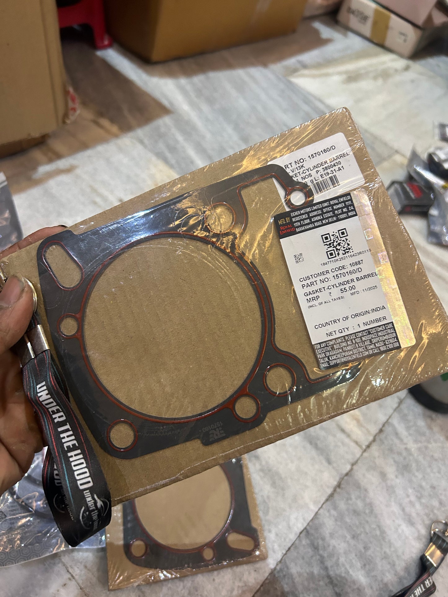 Royal Enfield 1570160/D – Gasket Cylinder Barrel – Genuine OEM for Meteor 350, Classic Reborn 350, Hunter 350 (J-Series)