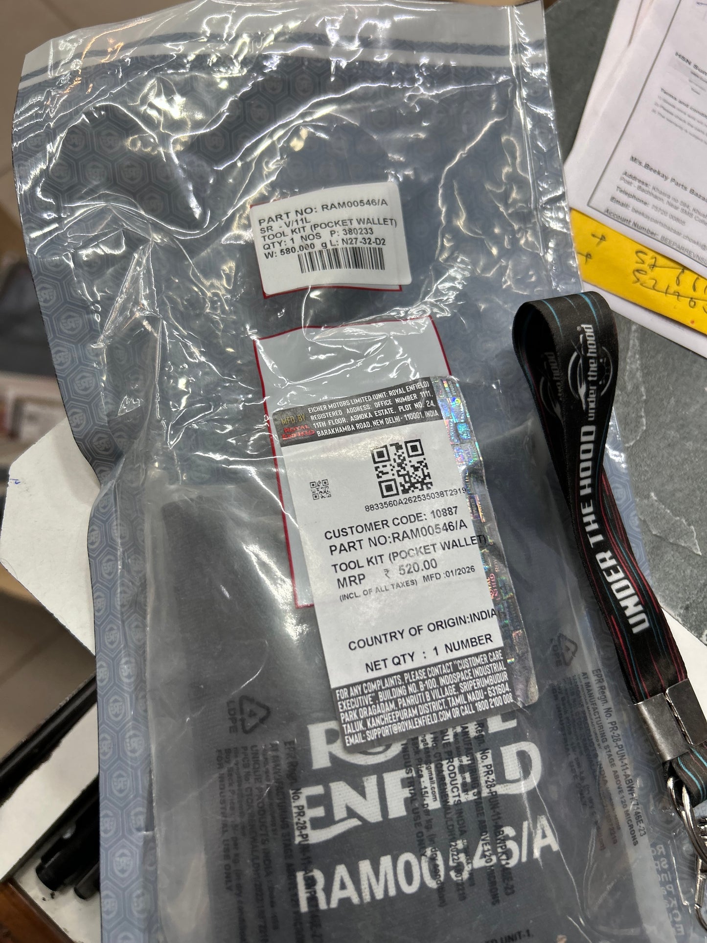 Royal Enfield On-Board Tool Kit & Pouch for Meteor 350 (Euro 5) – RAM00546/A (OEM Owners Toolkit Set)