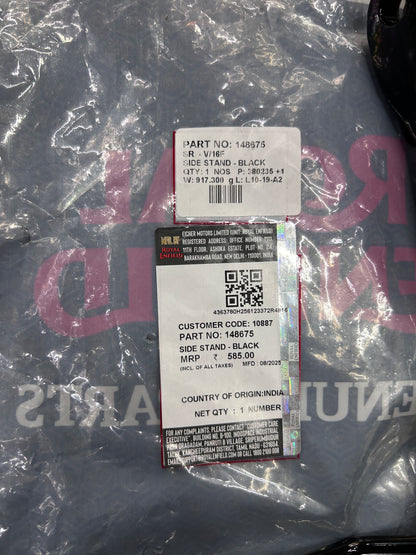 Royal Enfield 148675/A – Powder‑Coated Side Stand Assembly (Black) for 650 Twins