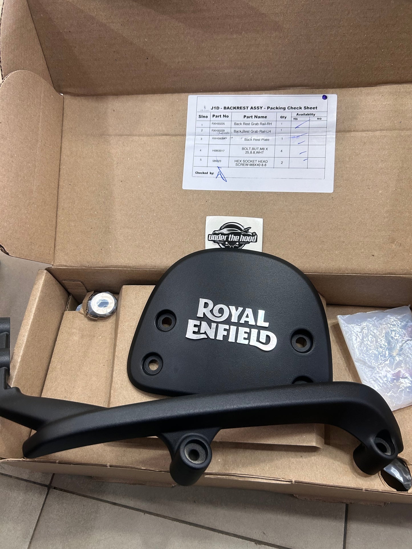 Royal Enfield Black Passenger Backrest Mounts KXA00625 — OEM Cast-Alu Mounts for Meteor 350