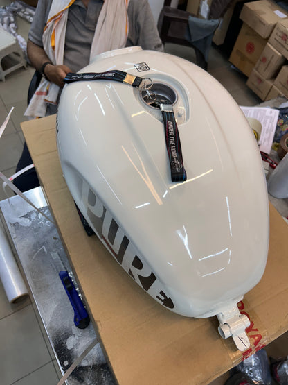 Royal Enfield Fuel Tank Assembly with Sticker White RAK01768/A for Hunter 350 Dapper