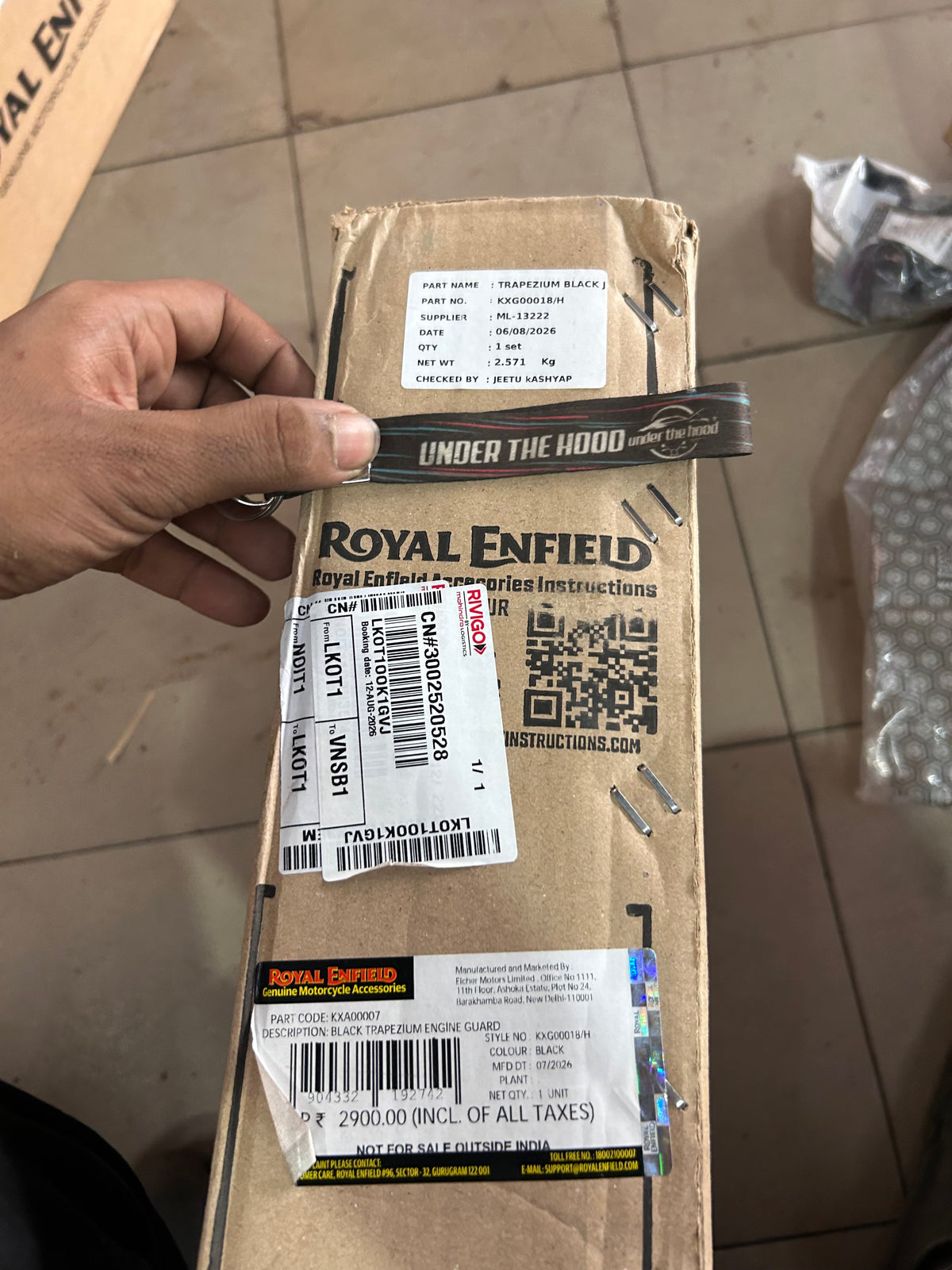 Royal Enfield Black Trapezium Engine Guard – Meteor, Classic, Bullet & Goan 350 KXA00007
