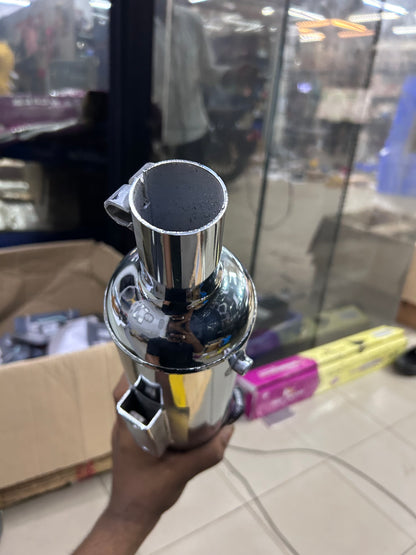 HKK Indore Stock-Style Replica Silent Silencer – Royal Enfield Classic 350 Reborn J-Series | Chrome / Black