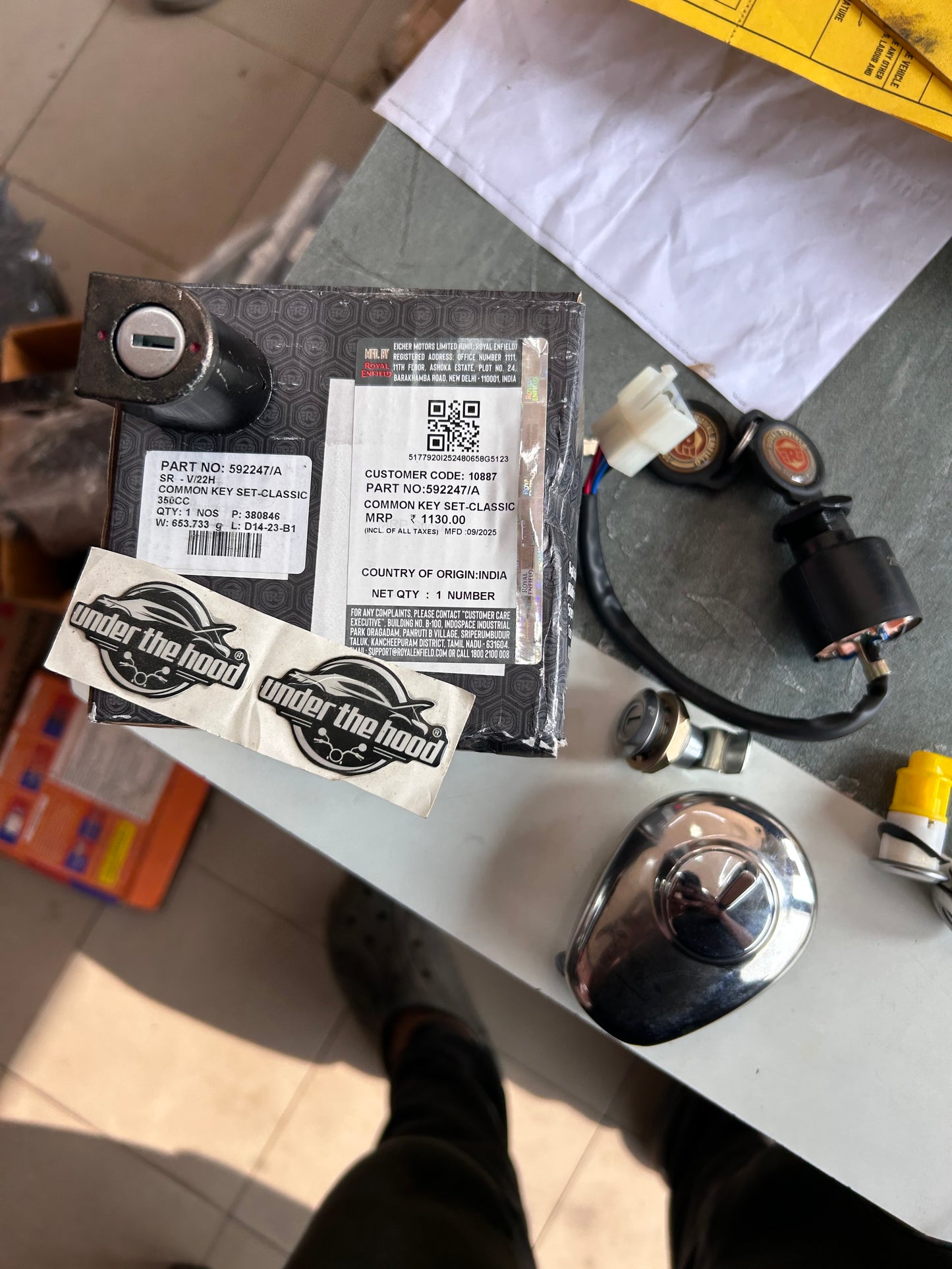 592247/A – Common Key Set (4-Wire Ignition) for Royal Enfield Classic 350 UCE 2010–2019 (BS3–BS4) – Genuine OEM