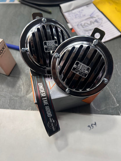 Roots Vibromini 12V Horn – Compact, Loud Horn for Royal Enfield, Bikes & Cars (High/Low Tone)